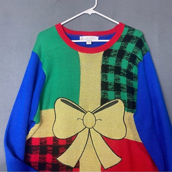 Jolly sweater ugly Christmas sweater multicolor present size XL gold - Picture 3 of 9